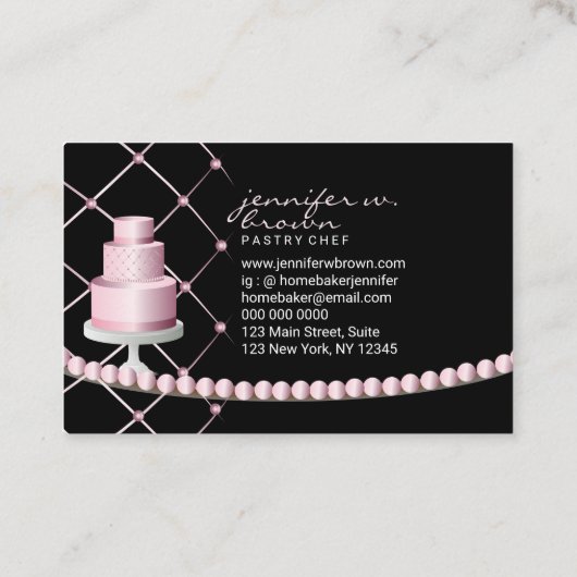 ホームベーカリーのウェディングケーキパーティー 名刺 (裏面)