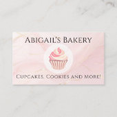 ホームベーカリーカップケーキピンクつや消しベーキング 名刺 (正面)