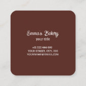 ホームベーカリーケータリング名刺 スクエア名刺 (裏面)