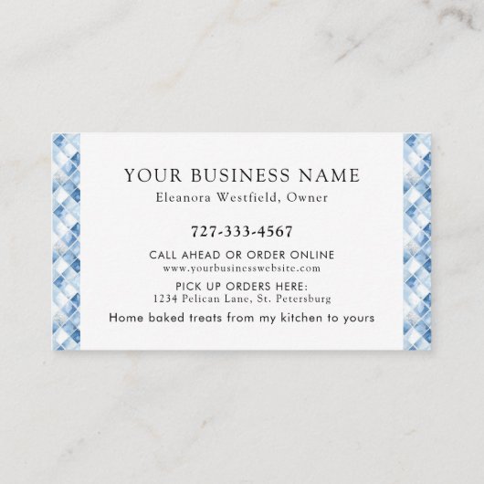 ホームベーカリーダスティブルーチェックパターン 名刺 (裏面)