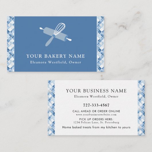 ホームベーカリーダスティブルーチェックパターン 名刺 (正面/裏面)
