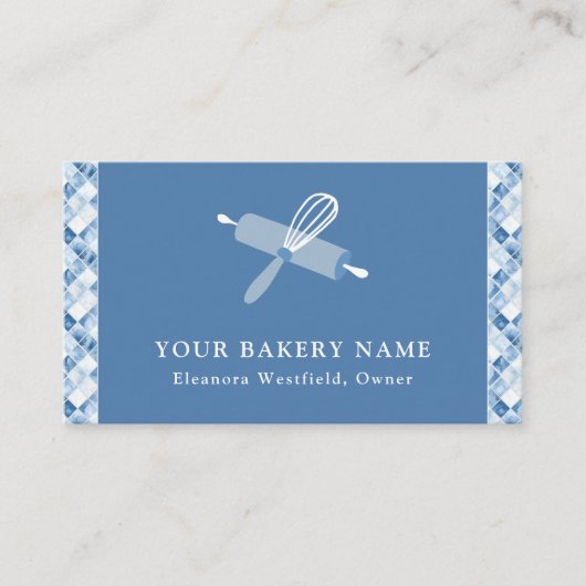ホームベーカリーダスティブルーチェックパターン 名刺 (正面)