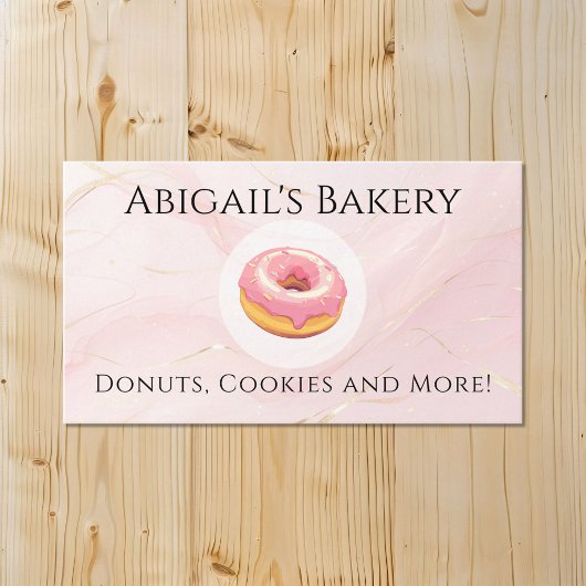 ホームベーカリードナッツピンクつや消しベーキング 名刺