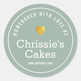 ホームベーカリー緑パーソナライズされた白 ラウンドシール