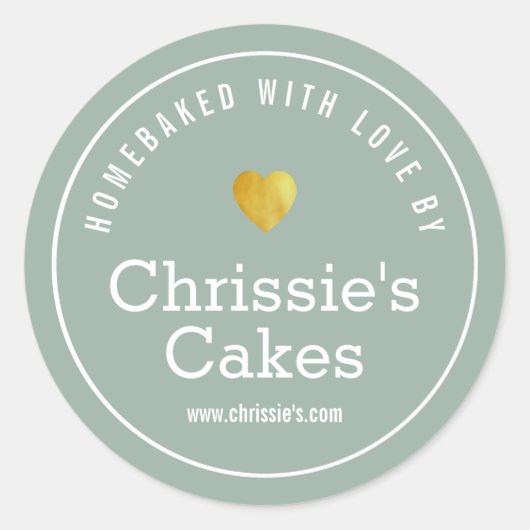 ホームベーカリー緑パーソナライズされた白 ラウンドシール (正面)