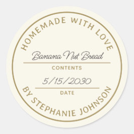 ホームベーキング製品名日付金ゴールドクリーム ラウンドシール