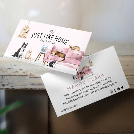 ホームペットシーティングウォーターカラーコージーホームピンクソファ 名刺