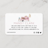 ホームペットシーティングウォーターカラーコージーホームピンクソファ 名刺 (裏面)