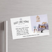 ホームペットシーティングウォーターカラーコージーホームモーヴソファ マグネット名刺