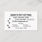 ホームペット着座水彩名刺犬 名刺 (正面)