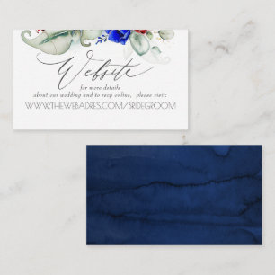 ホームペ結婚ージBurgundy and Navy Blueフローラ 名刺