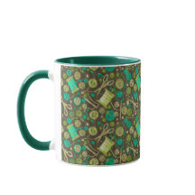 ホームホビーシュークラフターコラージパターングリーンミント