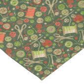 ホームホビーシュークラフトコラージパターングリーンオレンジ ショートテーブルランナー (コーナー)