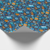 ホームホビー裁縫クラフト紙コラージパターンブルー ラッピングペーパー (角)