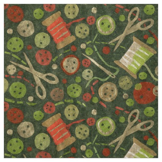 ホームホビー裁縫供給コラージパターングリーン ファブリック (見本)