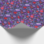 ホームホビー裁縫紙コラージパターンブルーレッド ラッピングペーパー (角)