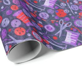 ホームホビー裁縫紙コラージパターンブルーレッド ラッピングペーパー