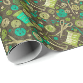 ホームホビー裁縫DIY紙コラージパターングリーン ラッピングペーパー