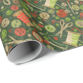 ホームホビー裁縫DIY紙コラージパターングリーン ラッピングペーパー