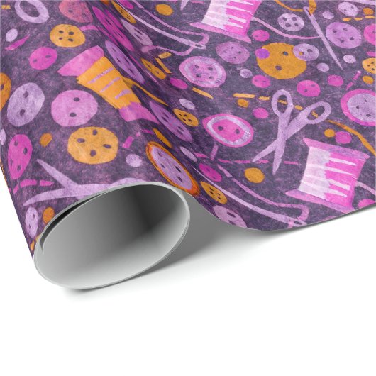 ホームホビー裁縫DIY紙コラージパターンパープル ラッピングペーパー (ロールコーナー)