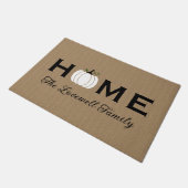 ホームホワイトパンプキパーソナライズされたン姓秋 ドアマット (アングル)