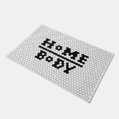 ホームボディフェイクタイル白黒 ドアマット (アングル)