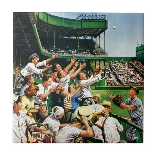 ホームボールを走捕える タイル (正面)