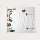 ホームポットプランツドゥードルアート タペストリー (正面(横))