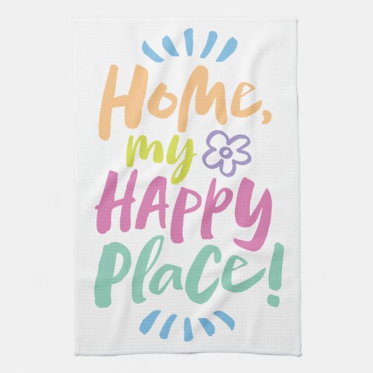 ホームマイハッピープレイス!シェルターインプレイス – パステル キッチンタオル (縦)