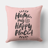 ホームマイハッピープレイス!シェルターインプレース淡い色の – ピンク クッション (裏面)