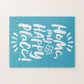 ホームマイハッピープレイス!シェルターインプレース – Calm Blue ジグソーパズル (横)