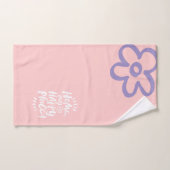 ホームマイハッピープレイス！レタリングフラワーピンク バスタオルセット (ハンドタオル)