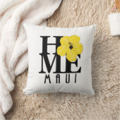 ホームマウイイエローハイビスカス クッション (ブランケット)