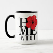 ホームマウイレッドハイビスカス15oz マグカップ (左)