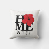 ホームマウイレッドハイビスカス クッション (裏面)