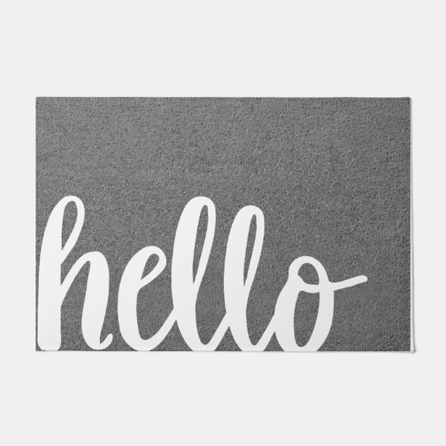 ホームマッユニークツウェルカムマットホームデコールグレー ドアマット (正面)