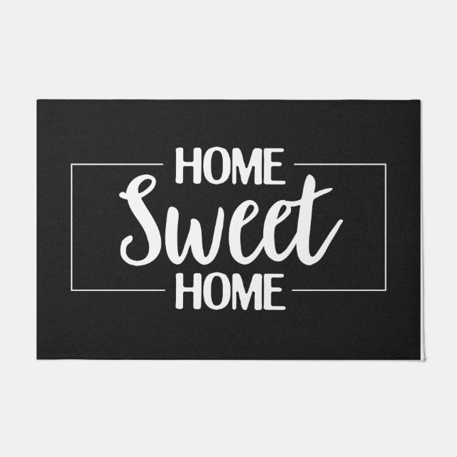 ホームマッユニークツウェルカムマットホームデコール – ブラック ドアマット (正面)