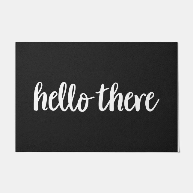 ホームマッユニークツウェルカムマットホームデコール – ブラック ドアマット (正面)