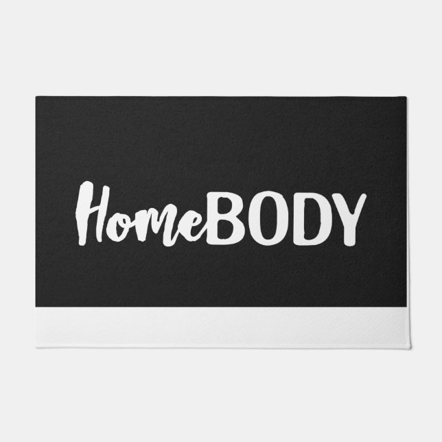 ホームマッユニークツウェルカムマットホームデコール – ブラック ドアマット (正面)
