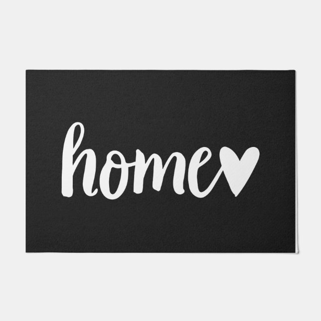 ホームマッユニークツウェルカムマットホームデコール – ブラック ドアマット (正面)