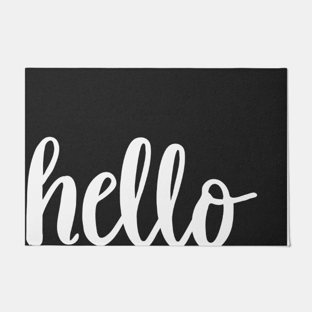 ホームマッユニークツウェルカムマットホームデコール – ブラック ドアマット (正面)