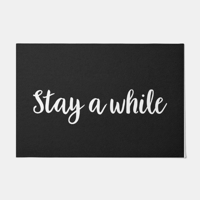 ホームマッユニークツウェルカムマットホームデコール – ブラック ドアマット (正面)