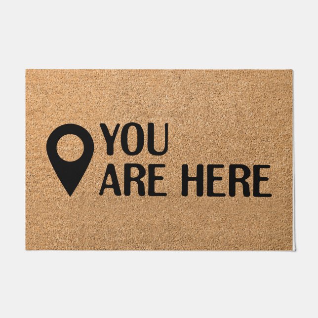 ホームマッユニークトウェルカムマットホームデコール – ブラウン ドアマット (正面)