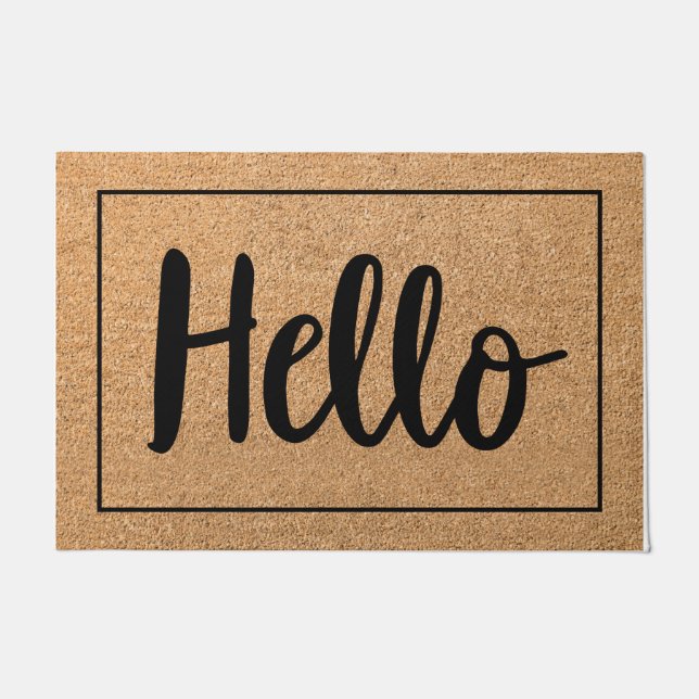 ホームマッユニークトウェルカムマットホームデコール – ブラウン ドアマット (正面)