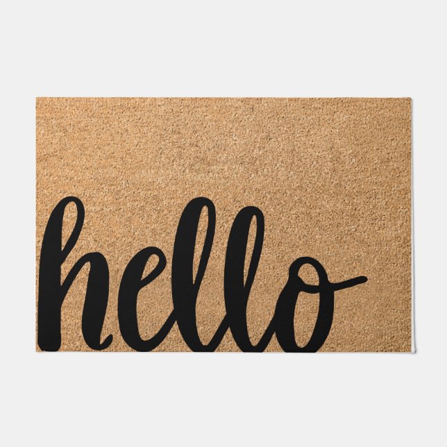 ホームマッユニークトウェルカムマットホームデコール – ブラウン ドアマット (正面)