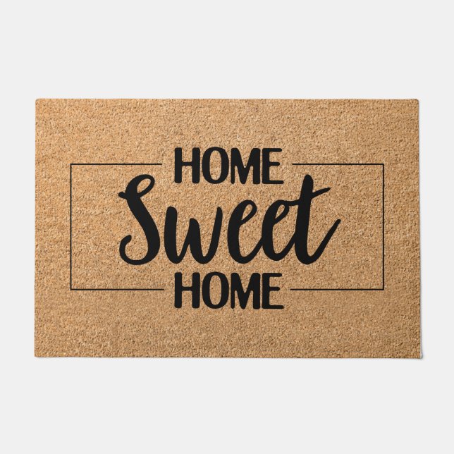 ホームマッユニークトウェルカムマットホームデコール – ブラウン ドアマット (正面)