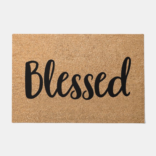 ホームマッユニークトウェルカムマットホームデコール – ブラウン ドアマット (正面)