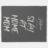 ホームマママグレおもしろいーパーソナライズされたスレイアットホーム フリースブランケット (正面(横))