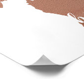 ホームミシガンシルエット銅ホワイト ポスター (角)