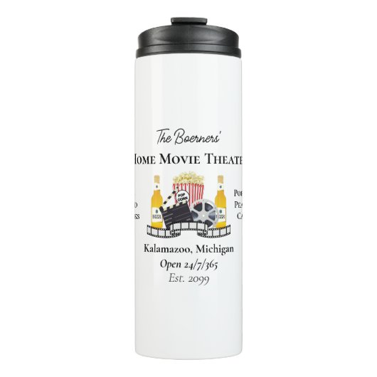 ホームムービーシアターポップコーンクラッパーボードフィルム タンブラー (正面)